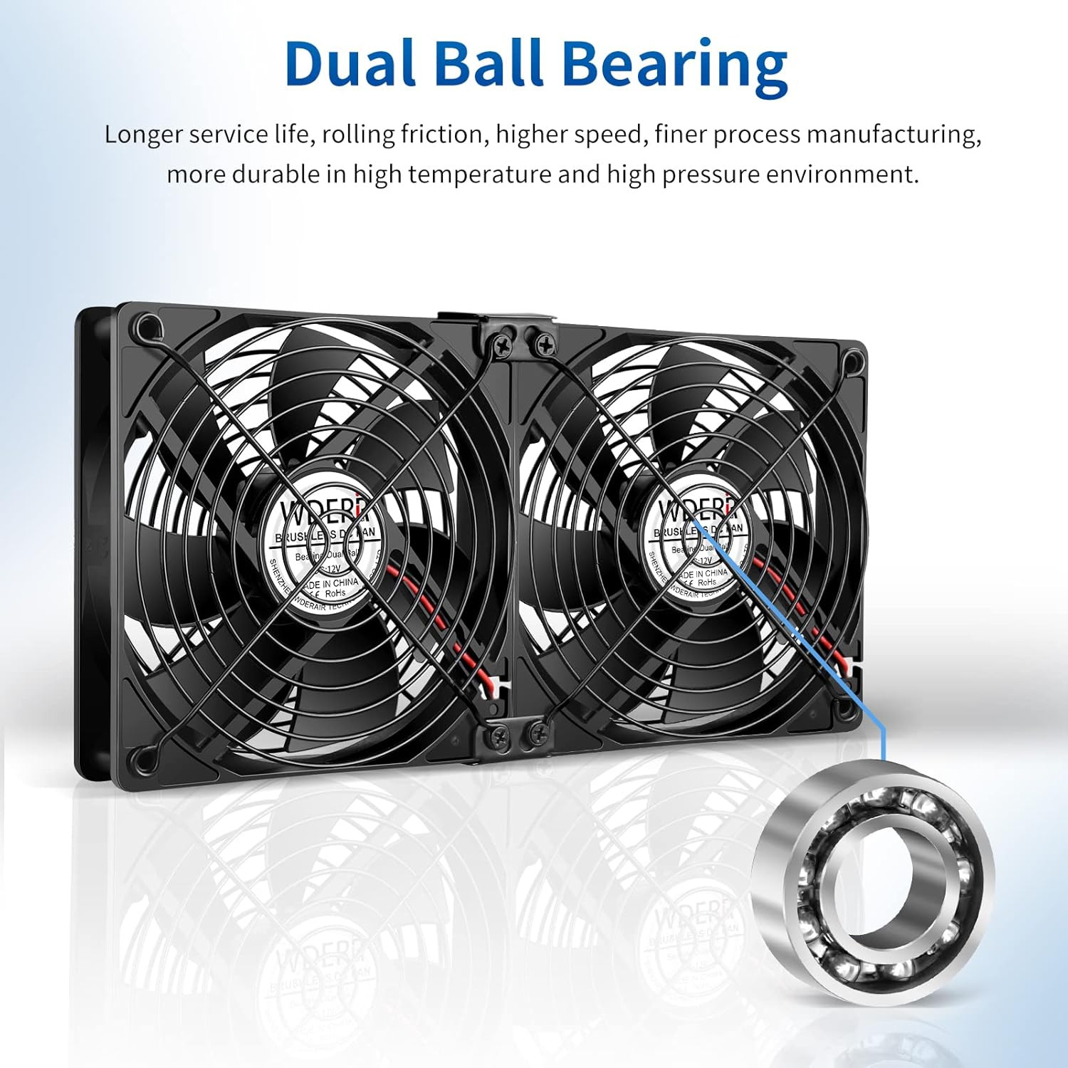 Server Cooling 2 x 120mm Big Airflow Computer Fan 110V-240V with AC Variable…