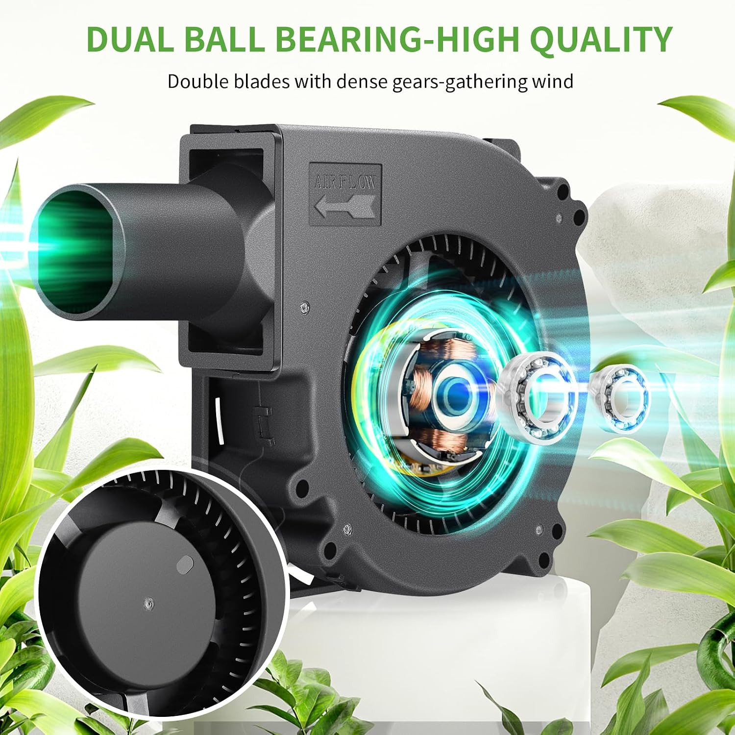 120Mm X 32Mm Small BBQ 12V Electric Blower Fan with Controller for Squirrel Cage
