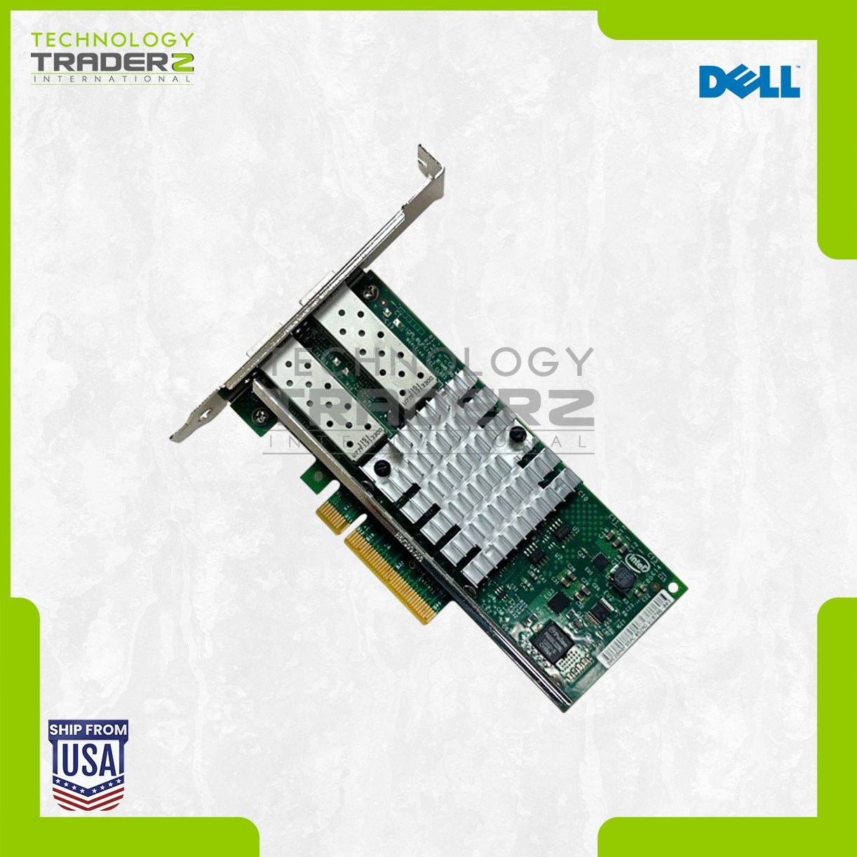 VFVGR Dell 2-Port 10GB PCI-E 2.0 X8 SFP+ Network Adapter 0VFVGR W/ Long Bracket