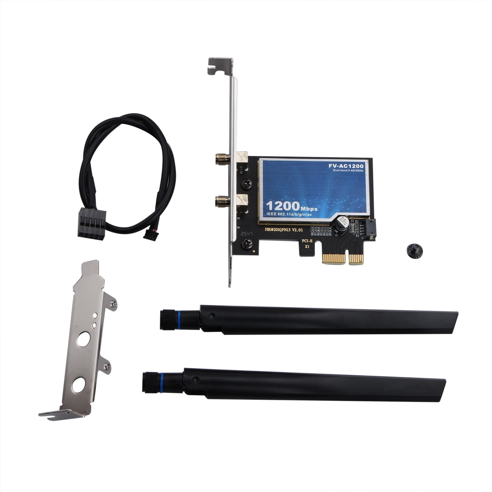 FV-AC1200 PCIe Adapter Dual Band 2.4G/5GHz 300Mbps/867Mhz BT4.0 for Desktop PC