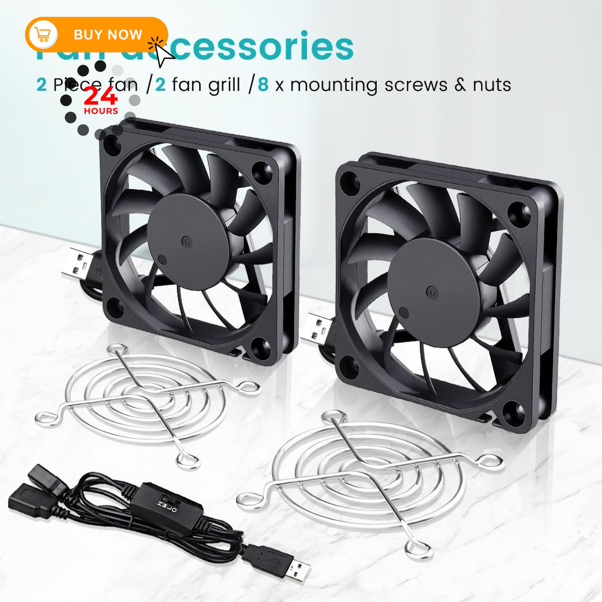 2 Packs Wathai 60mm x 10mm USB Computer Fan 5V with Speed 60x10mm (5V)