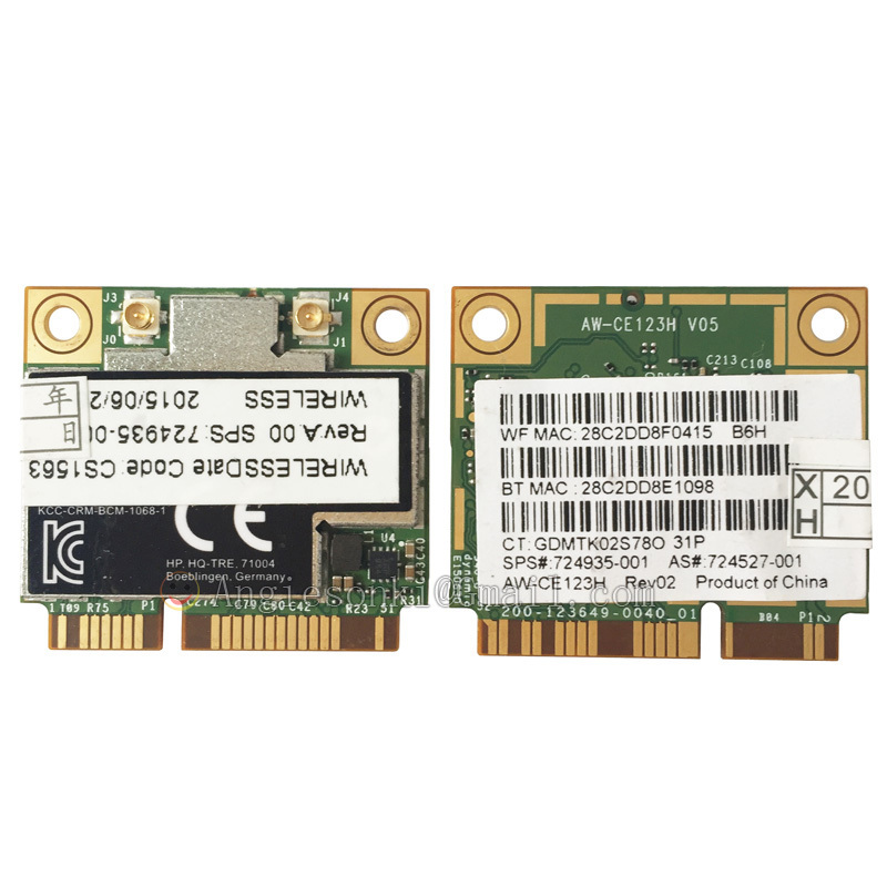HP Broadcom BCM94352HMB 4352 WiFi+ BT 4.0 867 Mbps Card 802.11 ac SPS 724935-001
