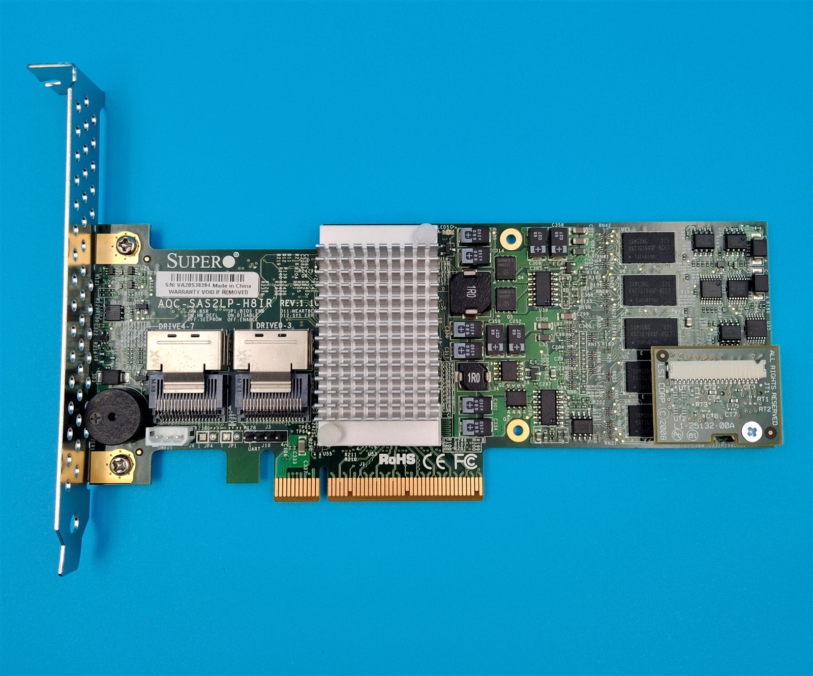 AOC-SAS2LP-H8IR SUPERMICRO 8 PORTS 6GBPS SAS2 SATA3 RAID ADAPTER W/HIGH BRACKET