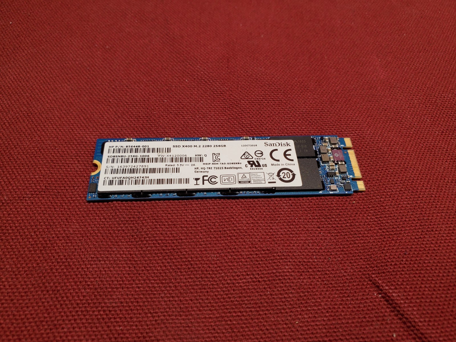 SanDisk X400 256GB M.2 2280 SATA SSD SD8SN8U-256G RAM 99% health #2853