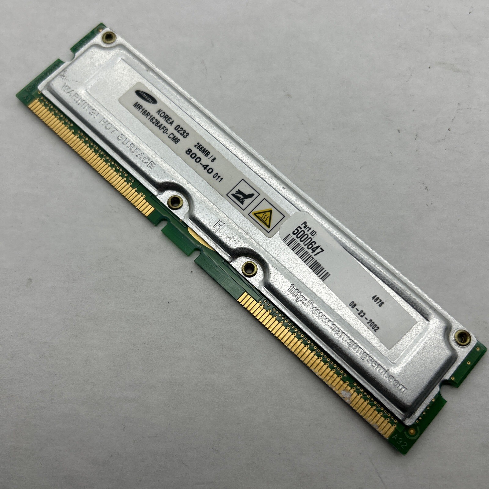 256MB Samsung Desktop Modules 800-40 184 pin RDram Memory Rambus ECC PR