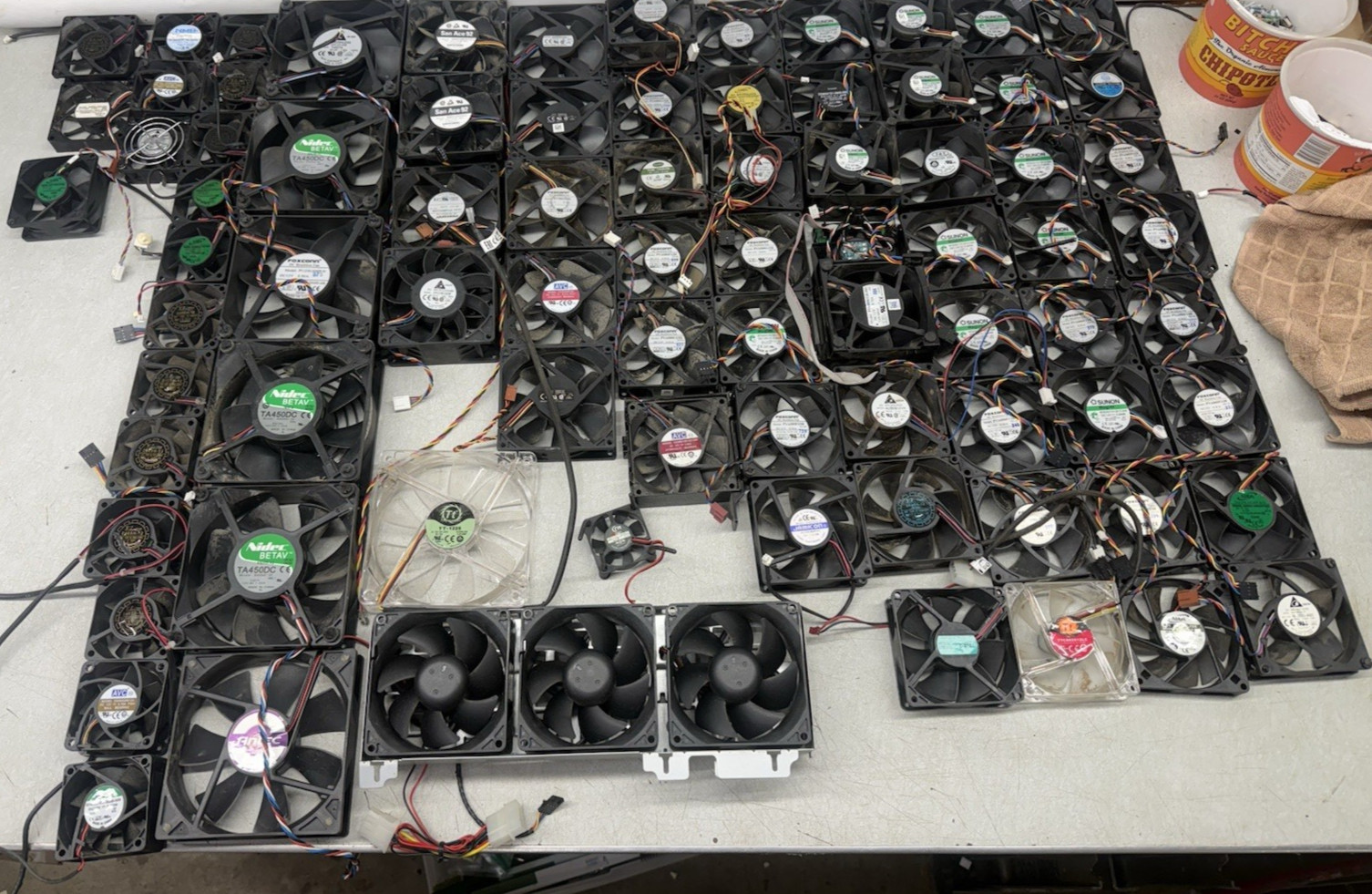 Lot of 80 Assorted Cooling Fans Computer Case Desktop Fans Cooler Power Supply