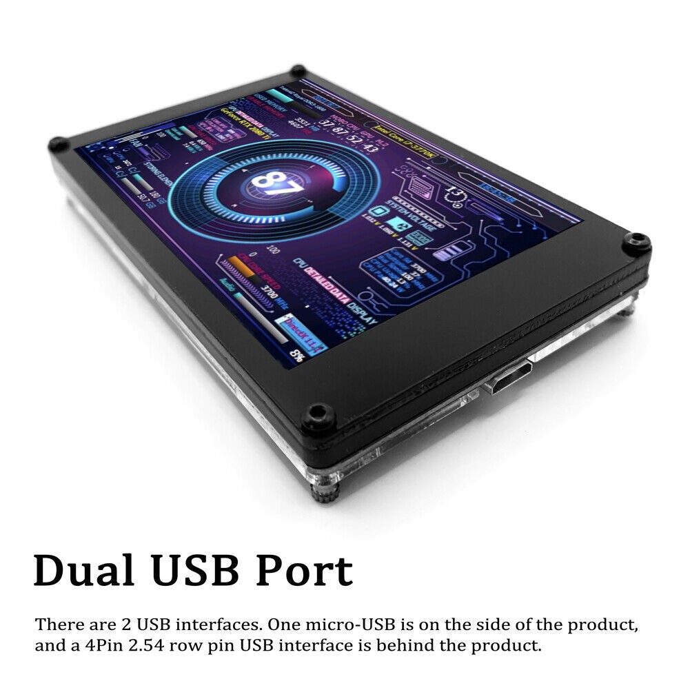 Dual USB AIDA64 Chassis Display Screen 3.5″ IPS LCD Monitor Display For Computer