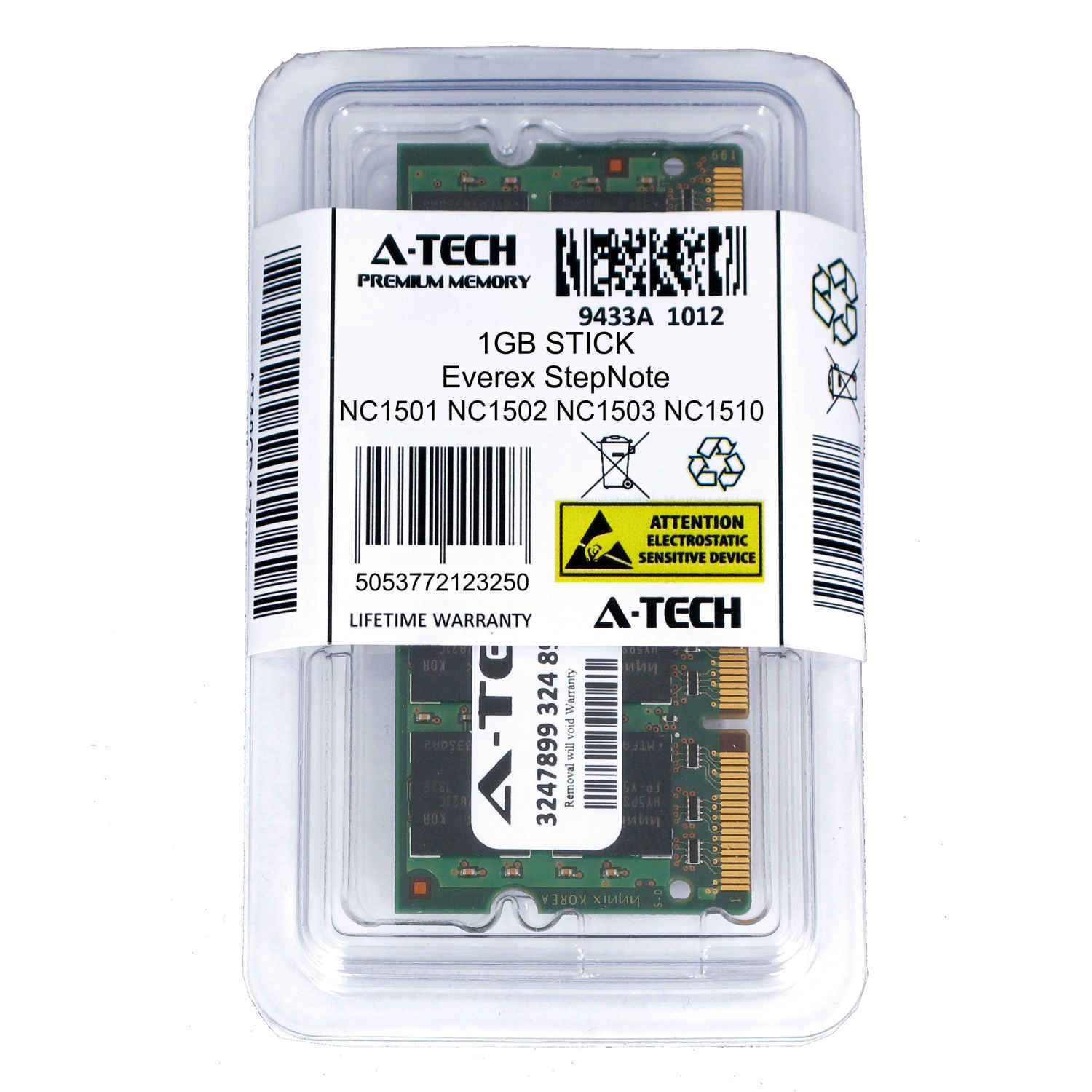 1GB SODIMM Everex StepNote NC1501 NC1502 NC1503 NC1510 NC1610 Ram Memory