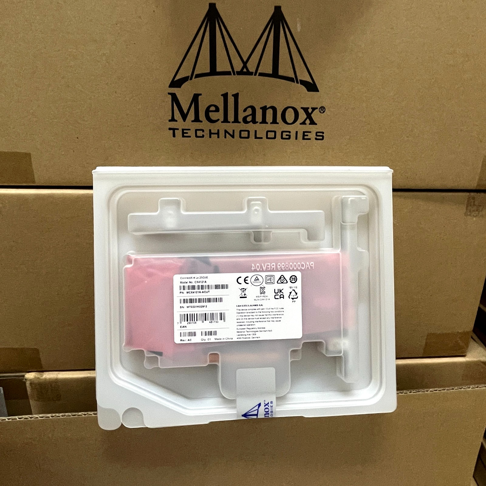 Sealed Mellanox MCX4121A-ACUT ConnectX-4 25GbE Network Interface UEFI Enabled