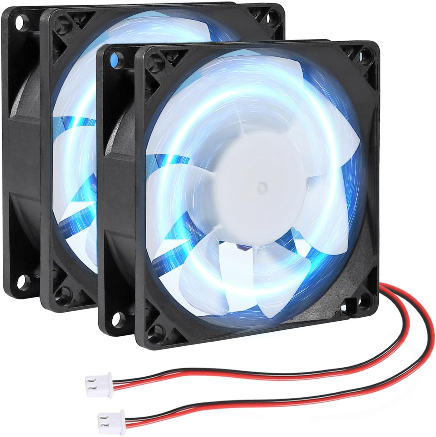 DORHEA 2Pcs 80Mm/3.15Inch for DC Fan 5V Computer Case Fan 80X80X25Mm 2Pin 8025 B