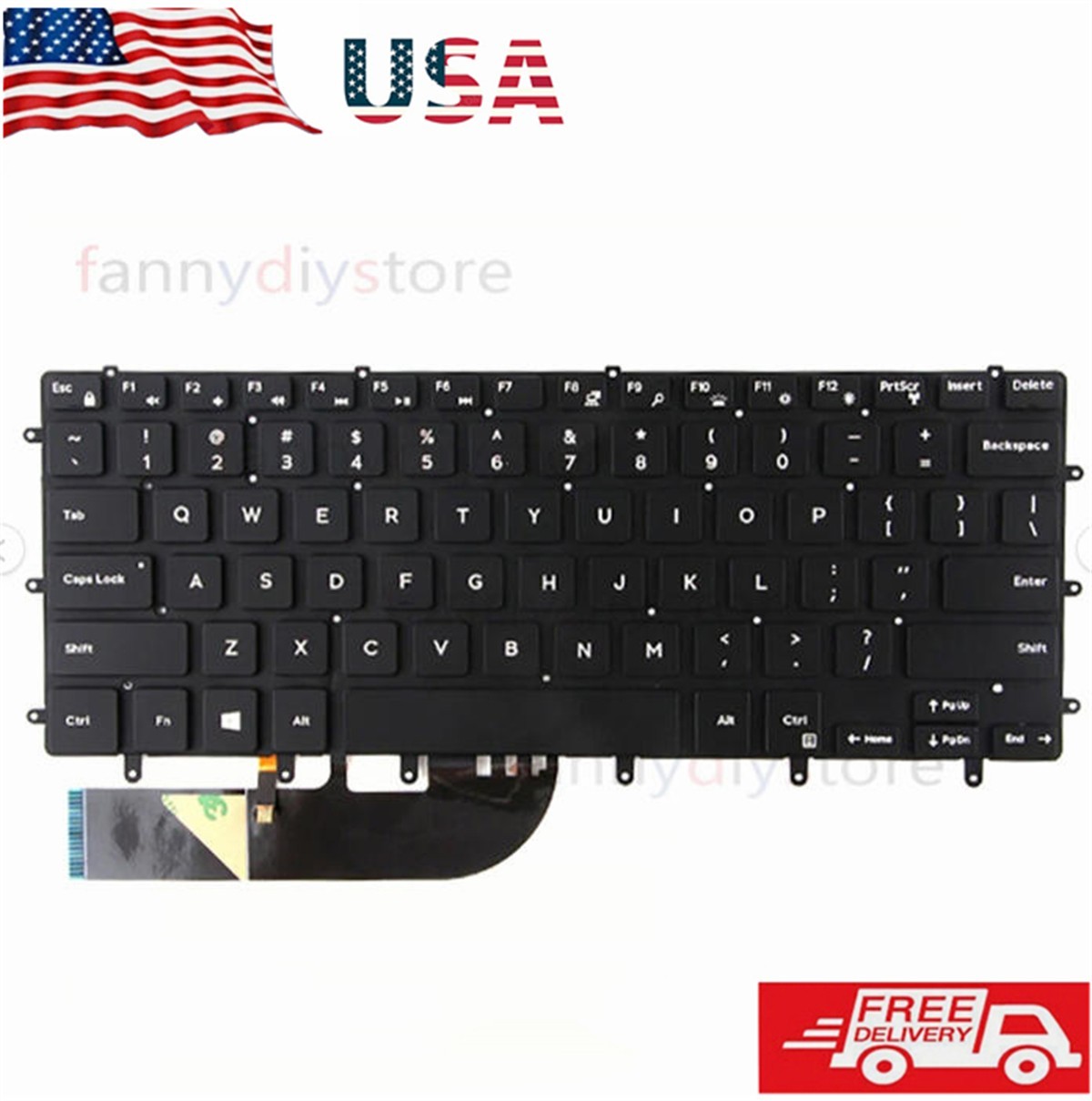 0GDT9F for Dell XPS 15 9550 9560 9570 7590 Backlit Keyboard GDT9F USK