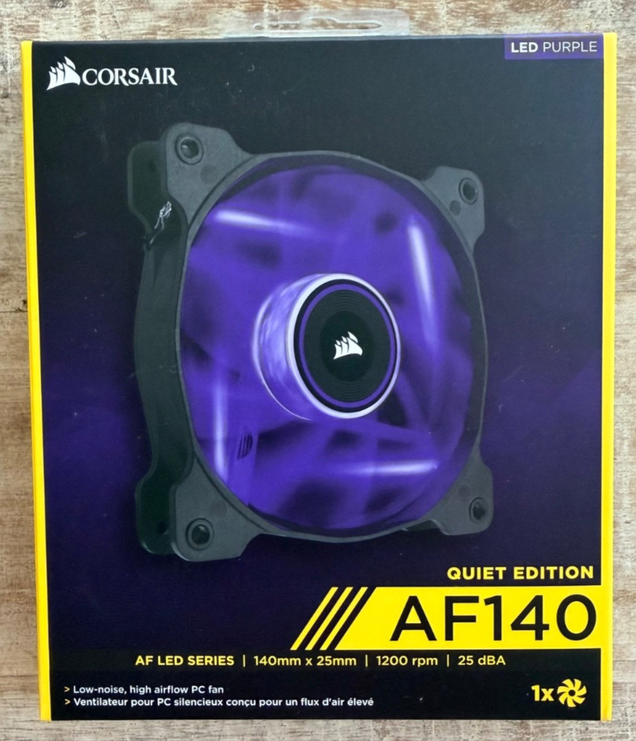 Corsair AF140 Quiet Edition LED Purple 140mm Case Fan CO-9050017-PLED New