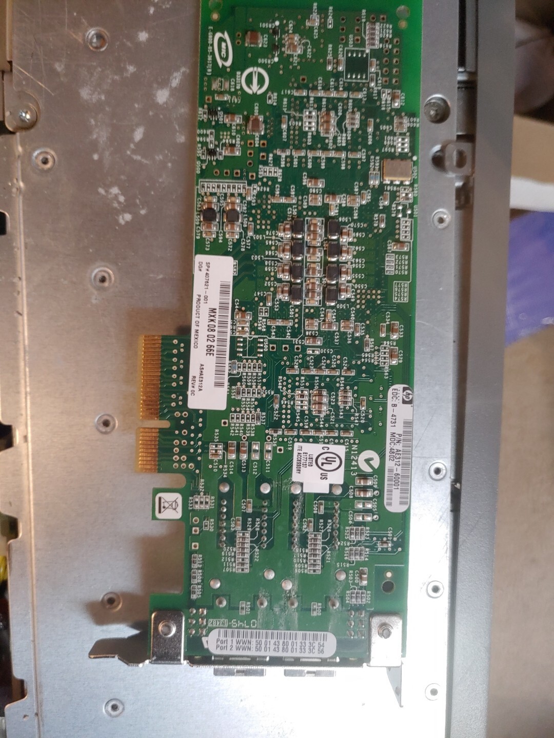 HP QLOGIC AE312-60001 PX2510401-10 H DUAL PORT PCI-E X4 4GBPS C3-3(6)