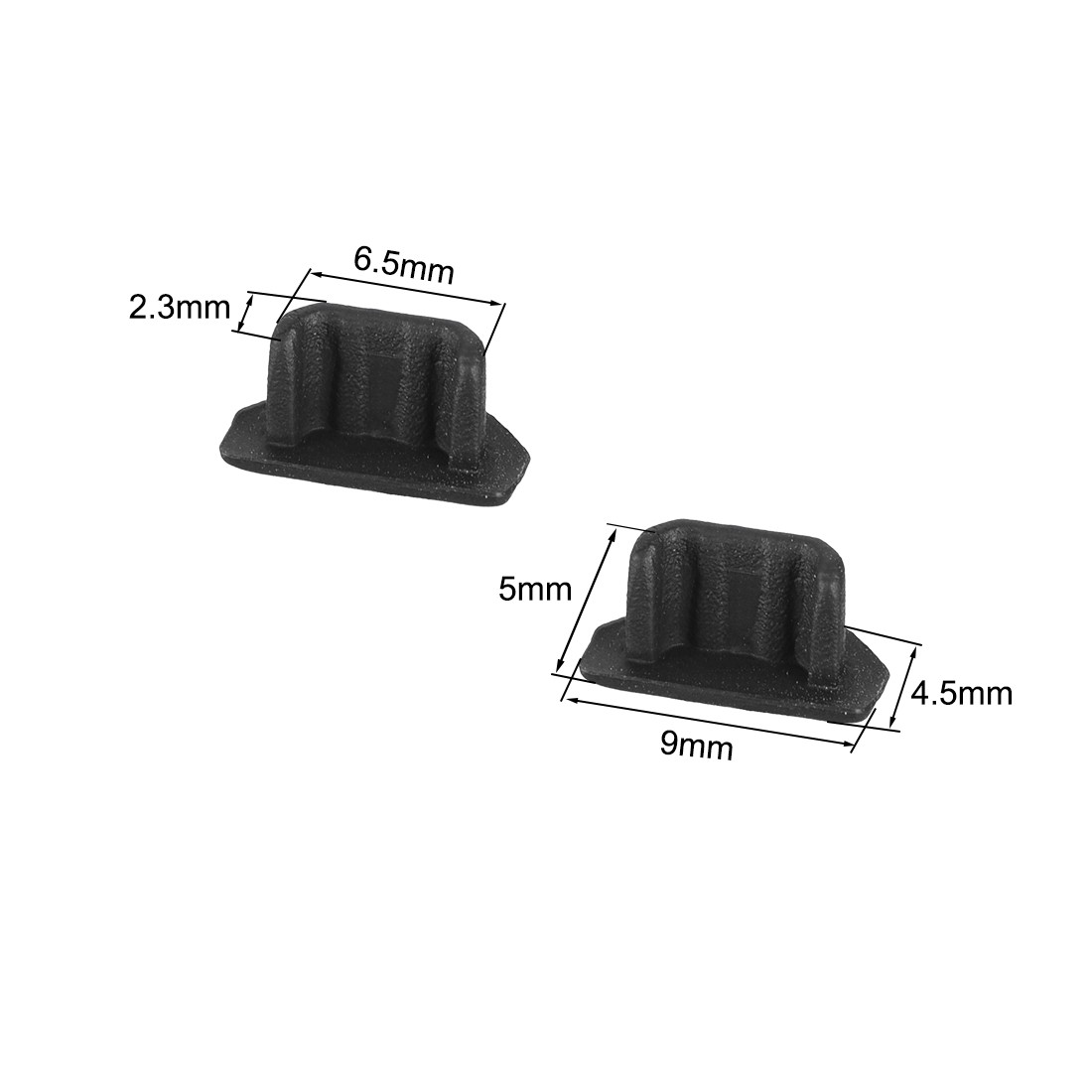 20 Pcs Black Silicone Micro USB Anti-Dust Stopper Cap Cover
