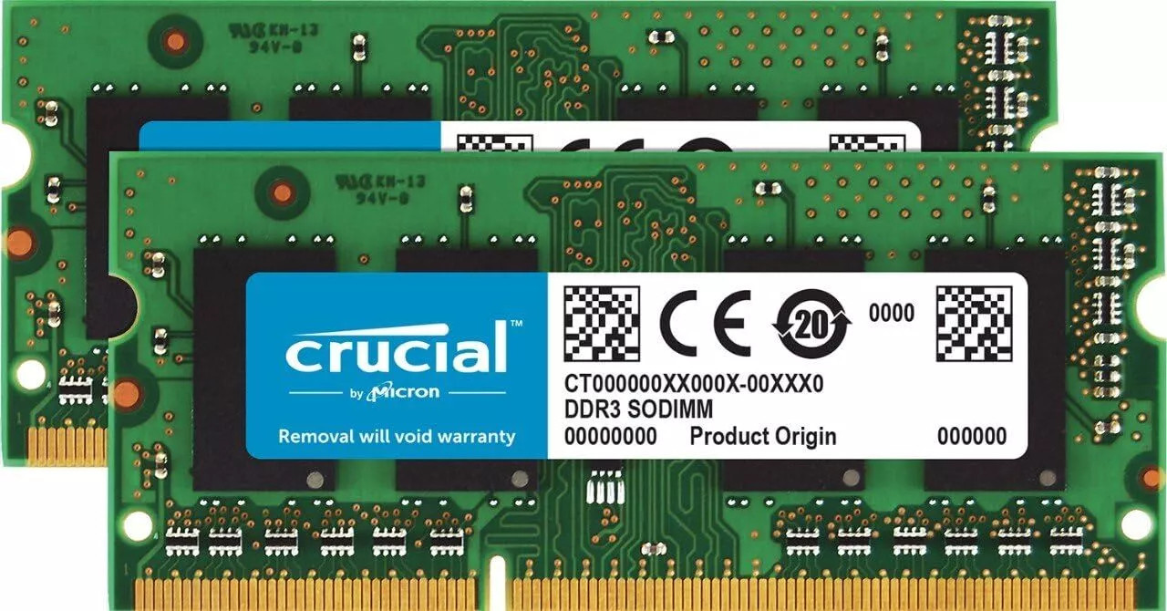 Crucial DDR3L 16GB 2X8GB 1866 MHz PC3L-14900 1.35V Notebook Sodimm Memory RAM