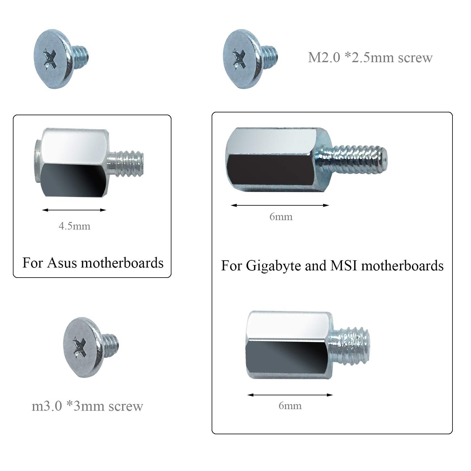 M.2 NVMe Screws for Laptop SSD Installation – 18 Durable Carbon Steel Pieces