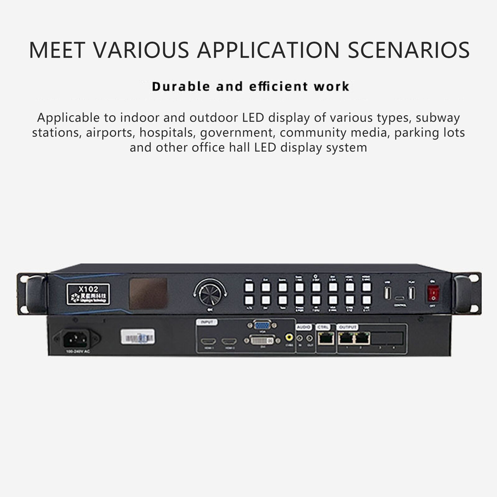 Video Processor X102 for 1.3MP Indoor Outdoor LED Screen Applications