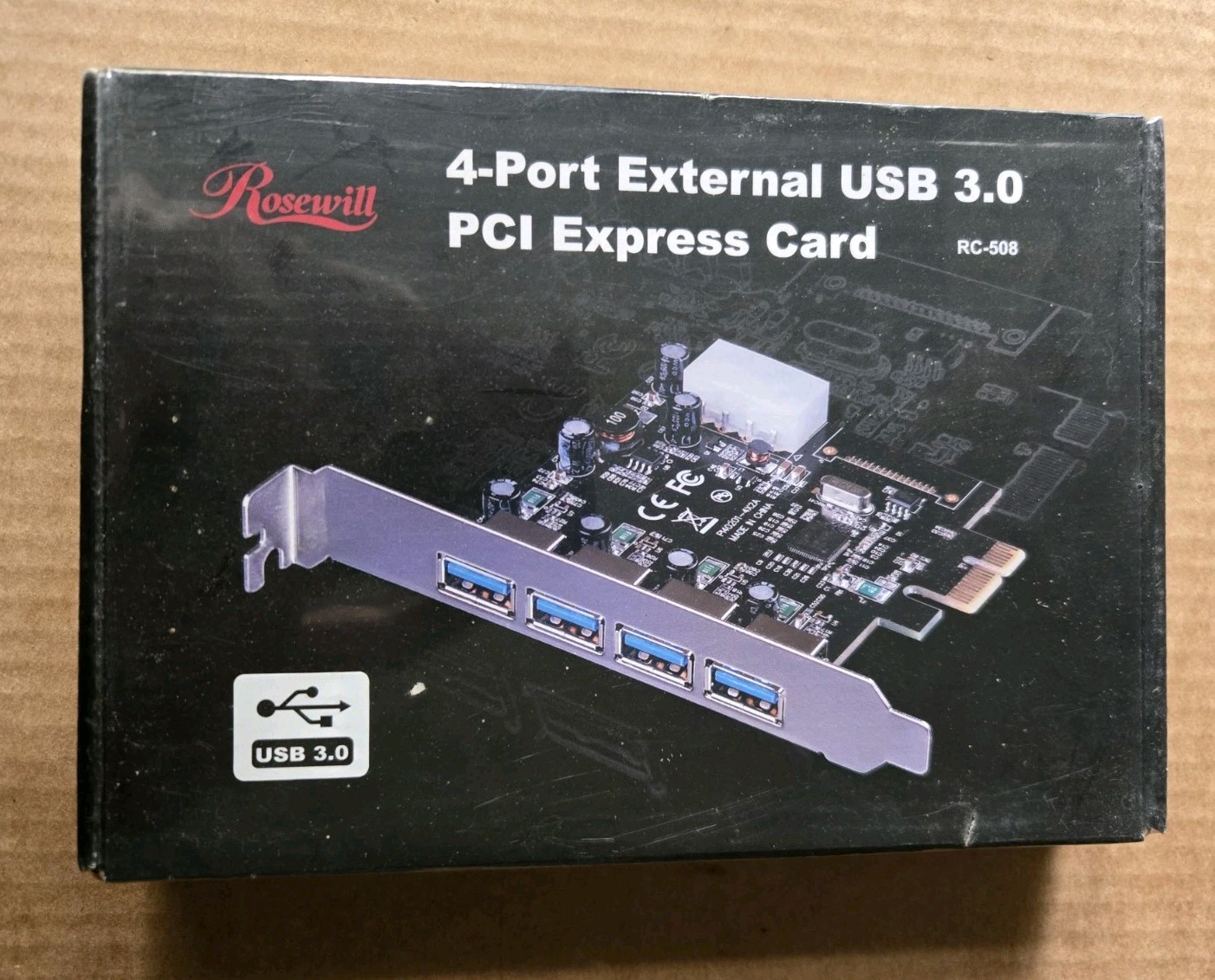 Rosewill model RC-508 4-Port USB 3.0 PCI Express Card New Sealed