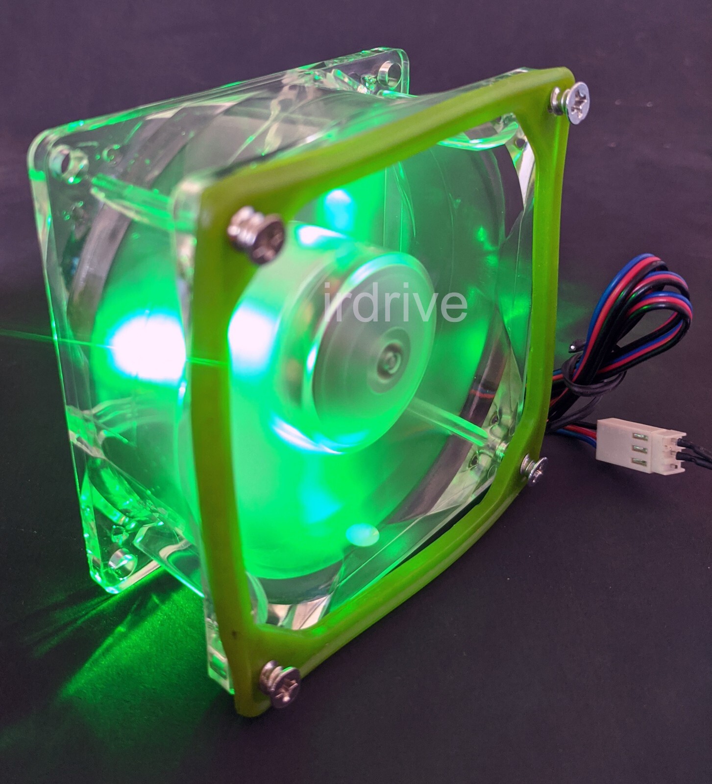 NEW Evercool Crystal 80mm x35mm Green LED PC Case Cooling Fan + UV Sensitive Pad