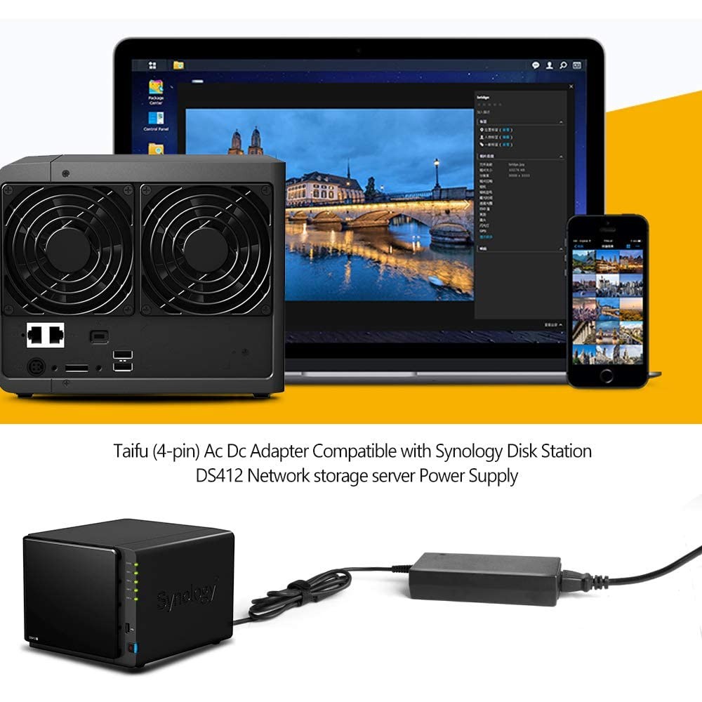 4Pin 12V 8.33A 9A Power Adapter for Synology Disk Station 4Bay DS410 DS410j …