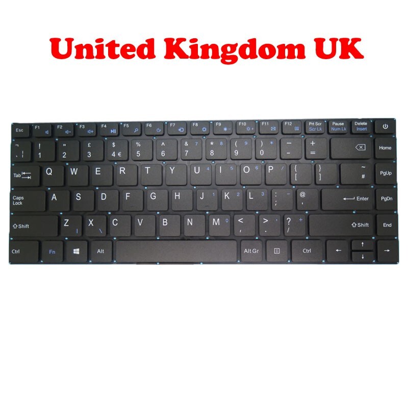 Laptop Keyboard For Teclast F6 13.3′ United Kingdom Black No Frame Empty 4 Pin