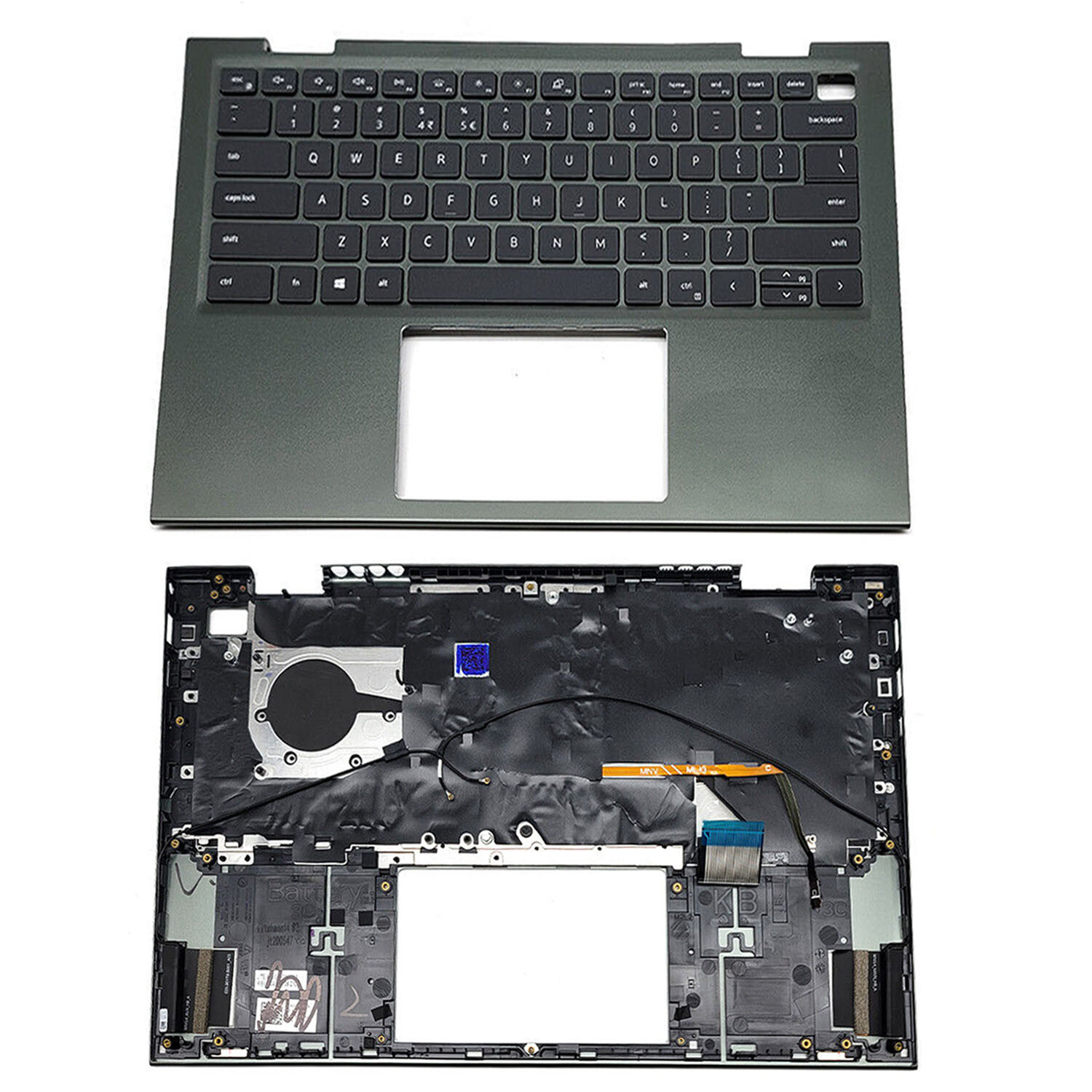 New 0VJ2PX For Dell Inspiron 14 5410 7415 2-in-1 Palmrest Backlit Keyboard Green