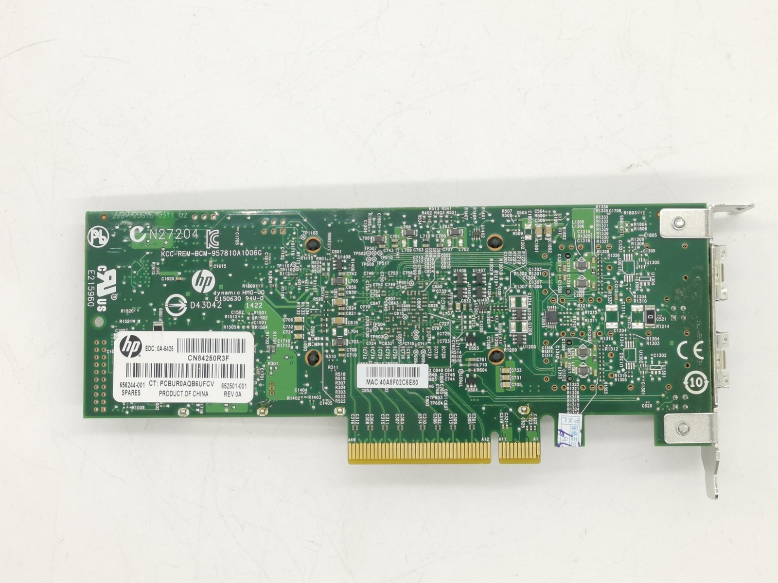 HP Ethernet 10Gb 2-Port 530SFP+ PCI-e Server Adapter 652503-b21 656244-001 Clean