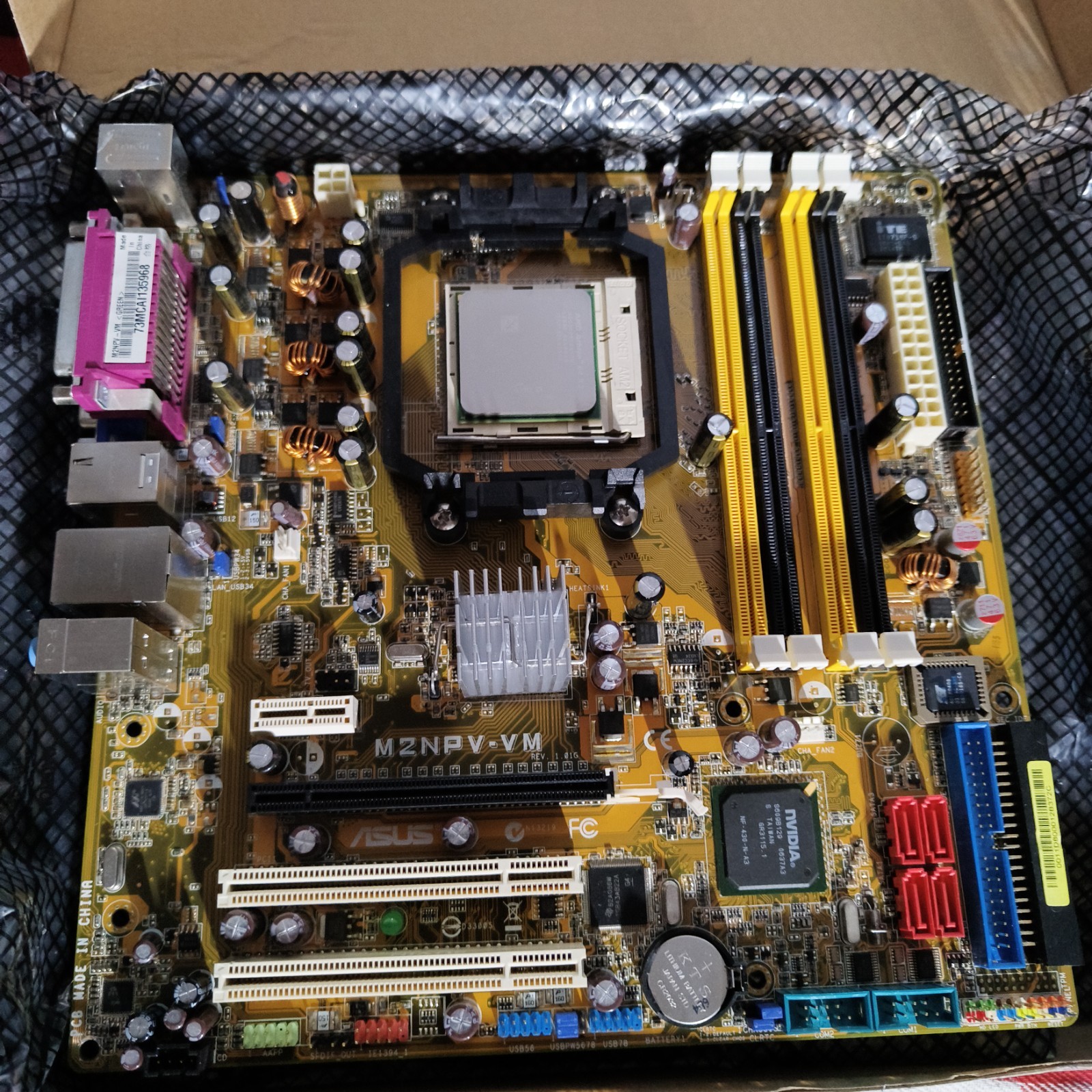 ASUS M2NPV-VM Socket Motherboard plus AMD Athlon 64 x2 3800 CPU working tested