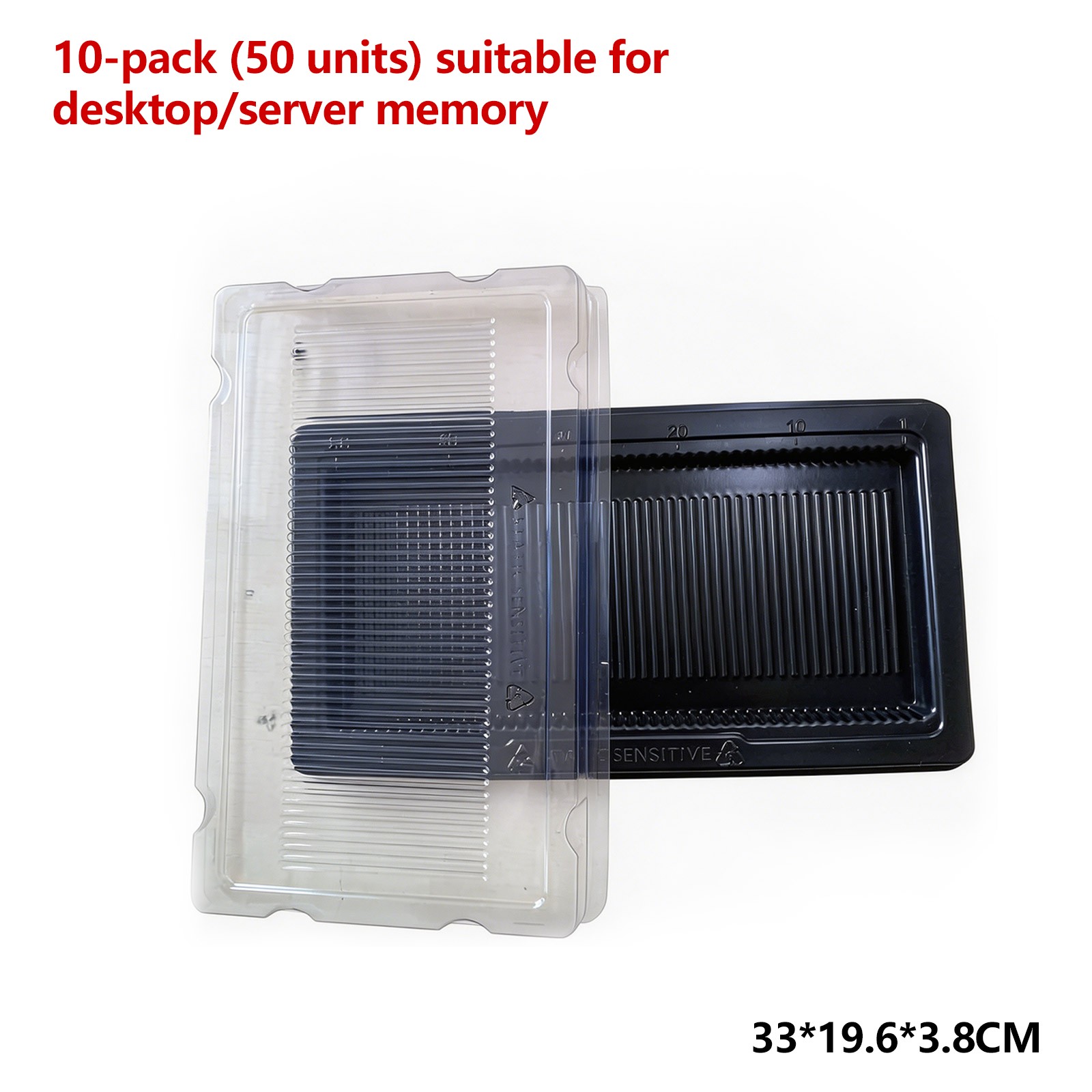 Lot of 10 ANTI STATIC LONG DIMM TRAY for 50PC Server/Desktop DDR 3, 4, 5