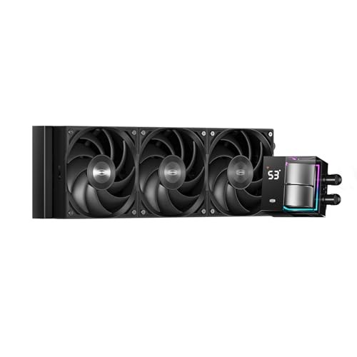 PCCOOLER CPS DS360 360mm AIO Liquid CPU Cooler LCD Screen Black AM5 LGA1700