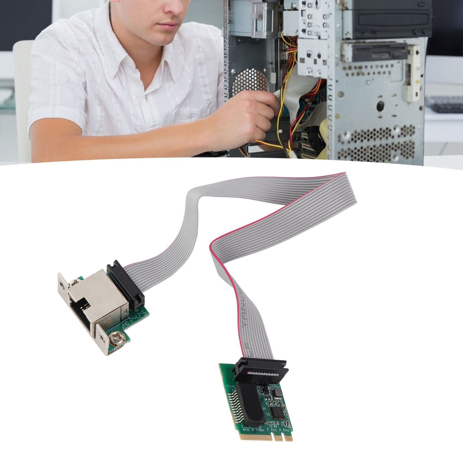 M.2 1000M Ethernet Network Card 10M/1G/100M Single Port RJ45 M.2 A E To RTL8111H