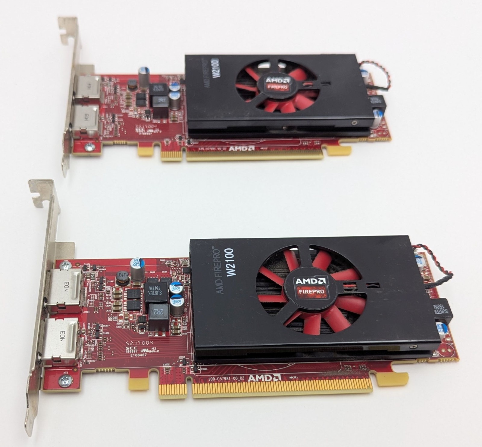 Lot of 2 Dell AMD FirePro W2100 2GB DDR3 Full Height Video Graphics Card 0Y5FR3