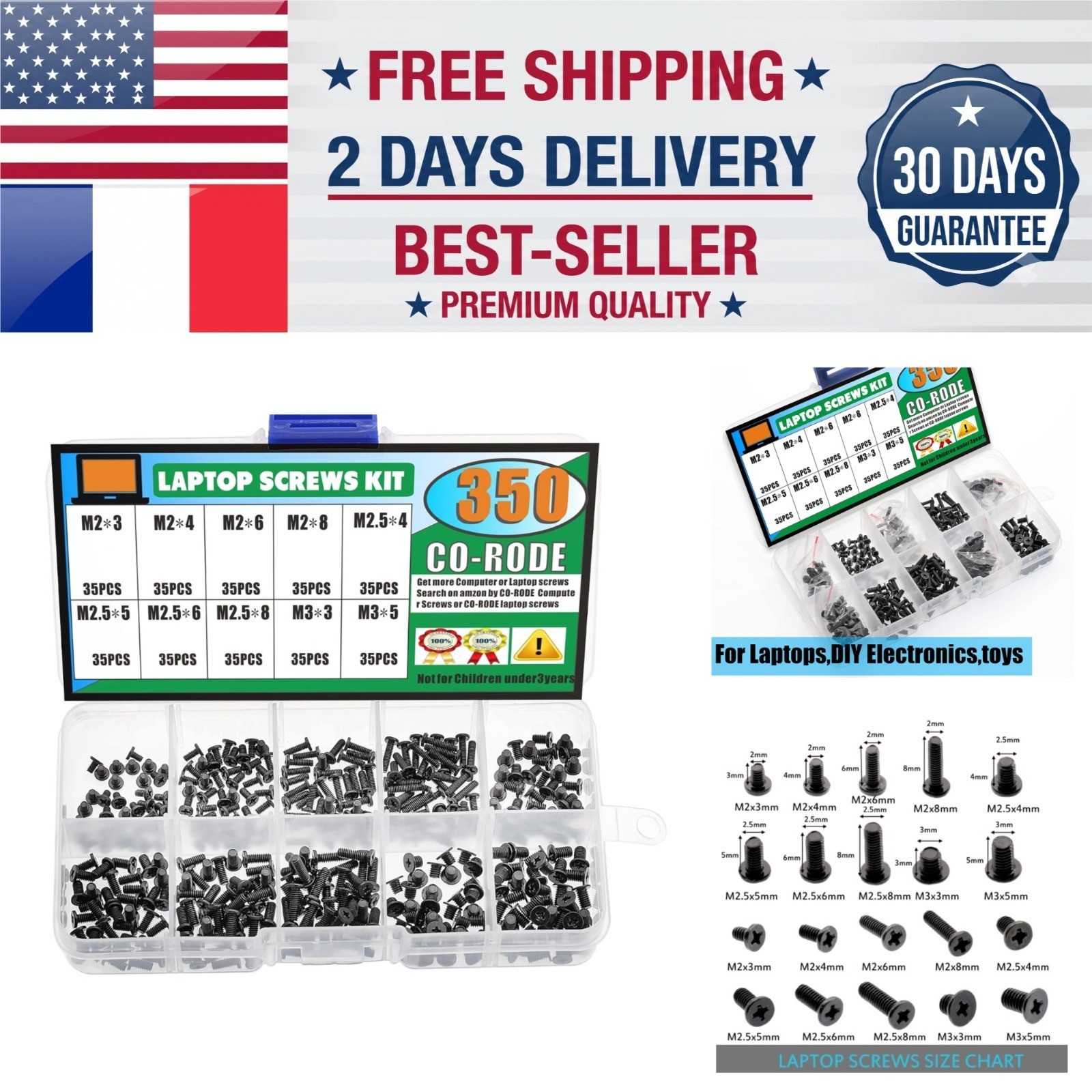 CO RODE 350 Pieces Laptop Screws Kit for IBM HP Dell Lenovo Samsung
