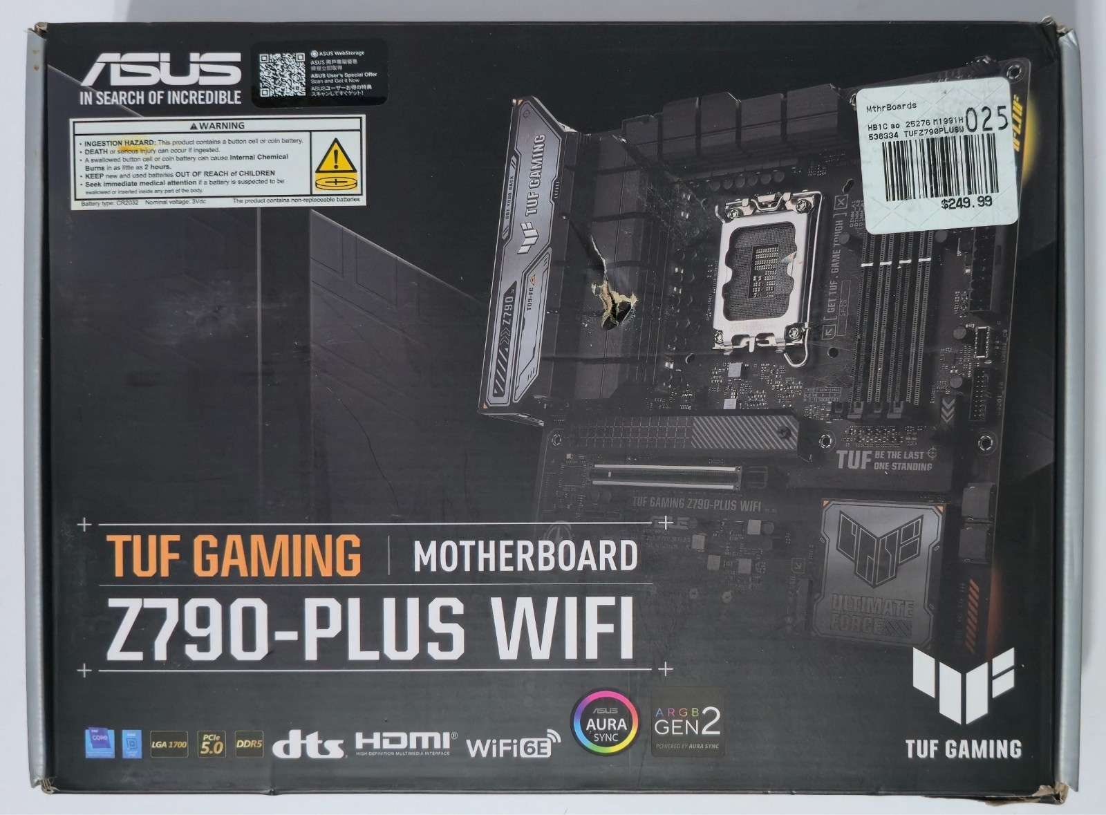 ASUS TUF Gaming Z790-PLUS WIFI ATX Motherboard DDR5 LGA 1700 WiFi 6E *READ*