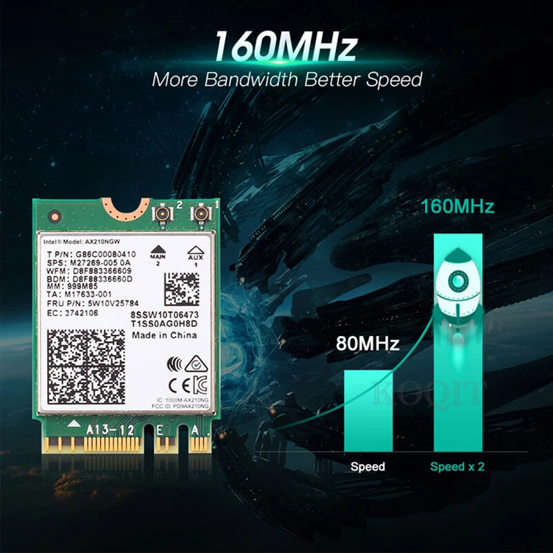 M.2 Desktop Kit For Intel WiFi 6E AX210 WiFi 6 AX200 WiFi 5 Wireless Card For PC