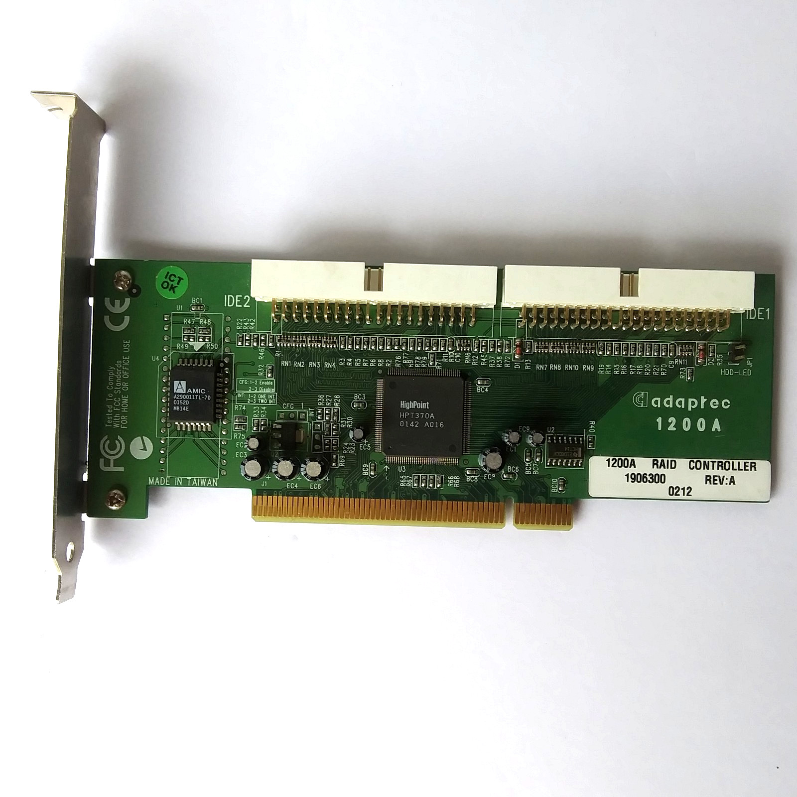 Adaptec 1200A SATA RAID PCI IDE ATA133 Controller Card w/ Box Driver CD