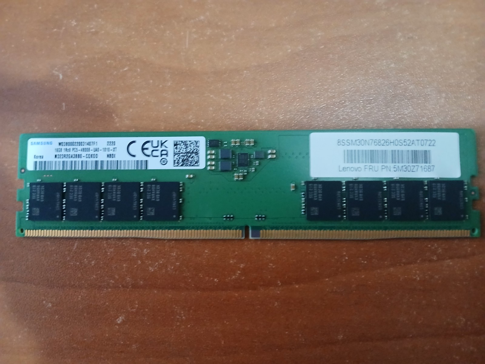 1x16GB SAMSUNG PC5-4800B DDR5 Desktop Memory Ram M323R2GA3BB0