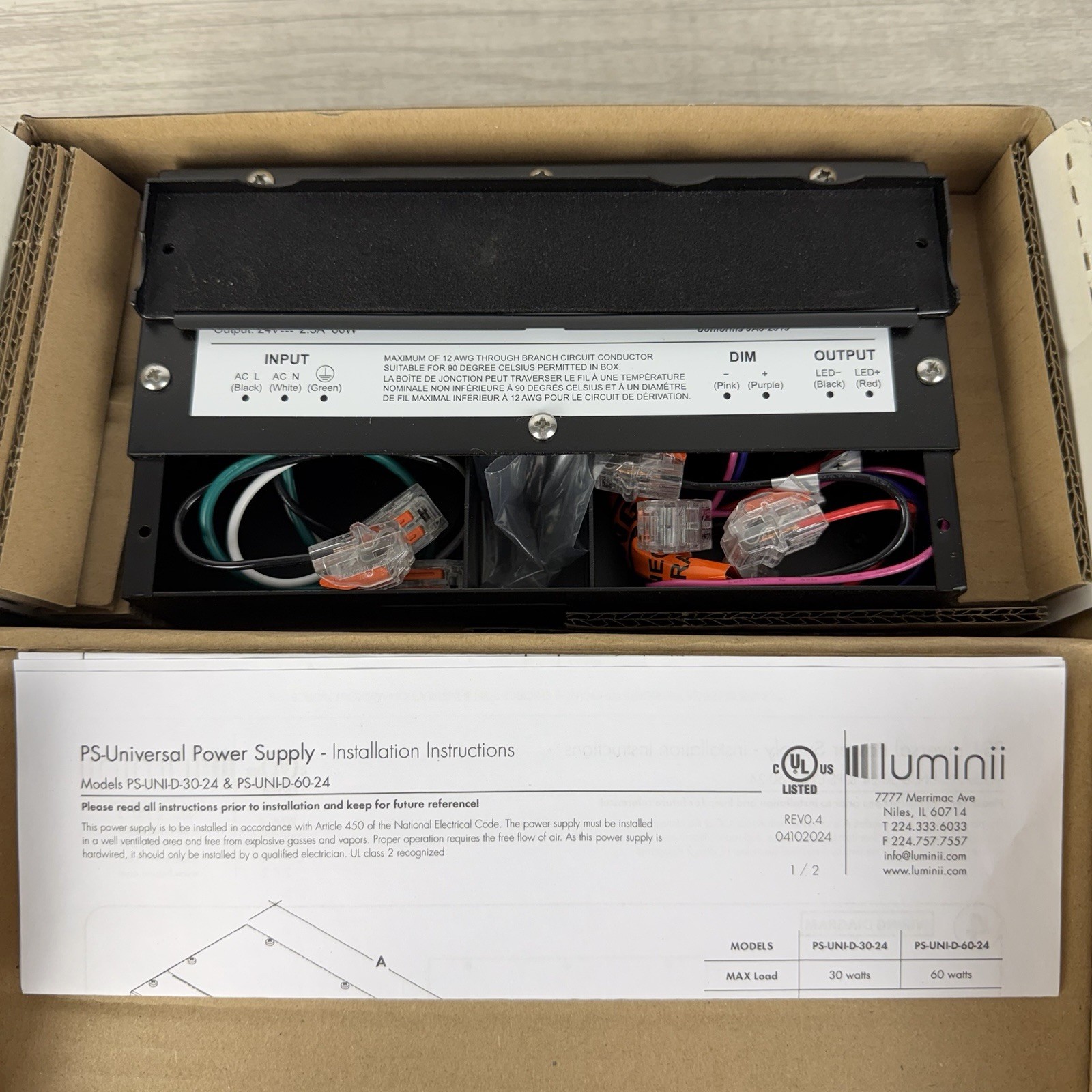 Luminii (PDCU-D-60-24) Dimmable LED Driver 5-in-1 Dimming Power Supply