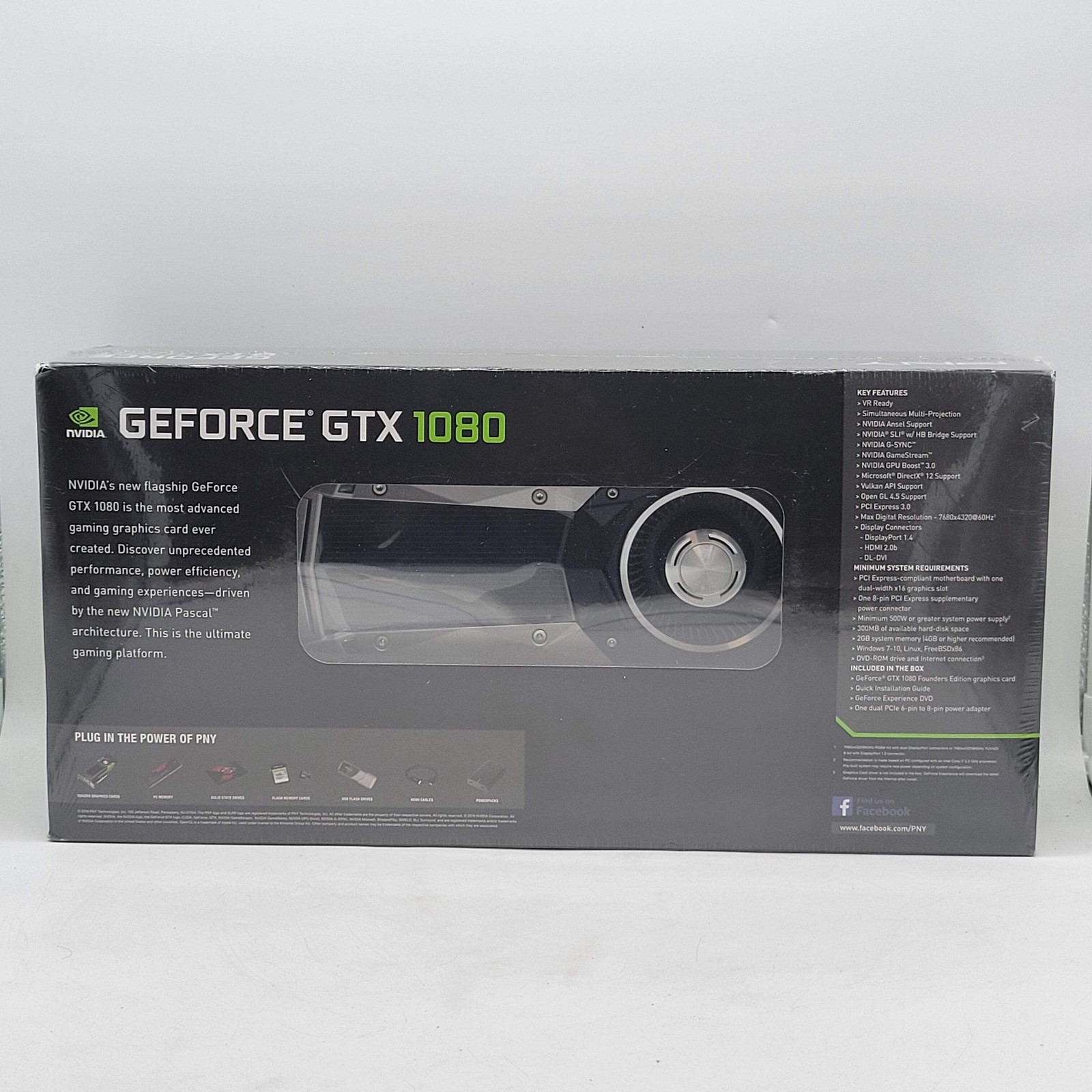 New PNY GeForce GTX 1080 Founders Edition 8GB GDDR5X Graphics Card