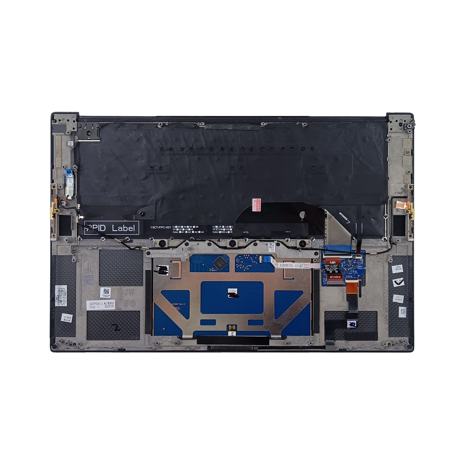 NEW For DELL XPS 9500 9510 9520 9530 Palmrest backlit Keyboard touchpad 0DKFWH