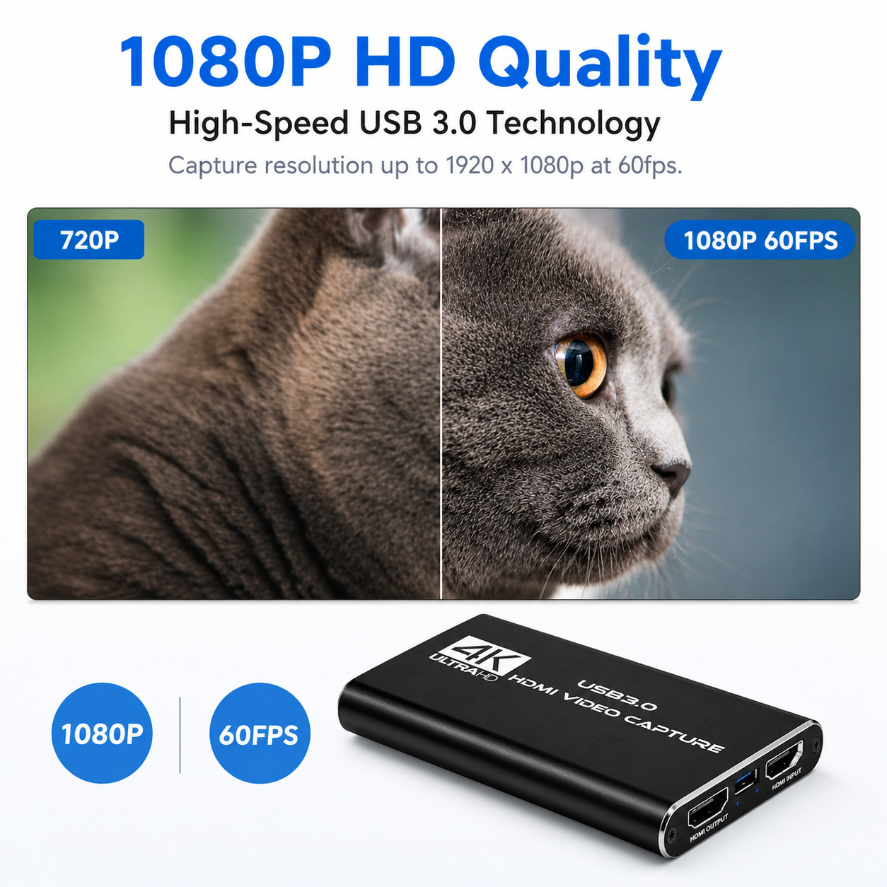 4K HDMI Video Capture Card USB 3.0 1080P 60FPS Game Recorder Streaming