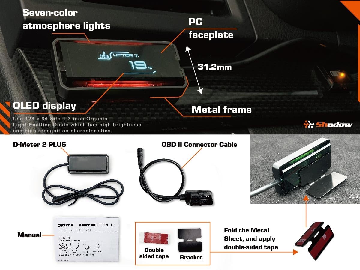 OBD2 Display D-Meter 2 Plus – Minimalist & Futuristic Multi-Functional Gauge …