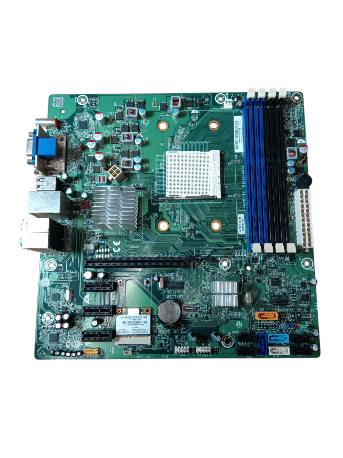 HP ALVORIX RS880 Rev 1.00 AM3 UATX Motherboard No I/O Shield | tested working