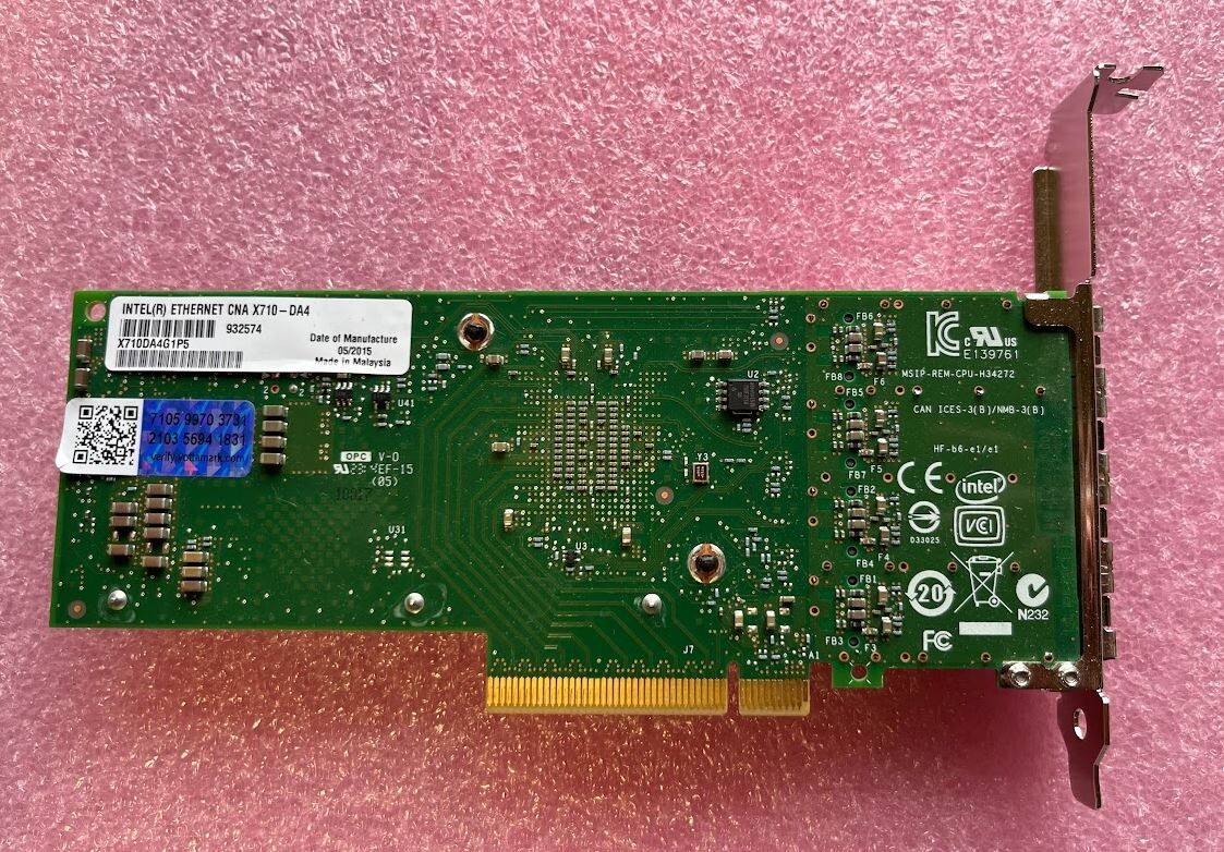 GENUINE INTEL X710-DA4 X710DA4G1P FH 4-PORT PCIe 3 x8 10GbE SFP+ SERVER ADAPTER