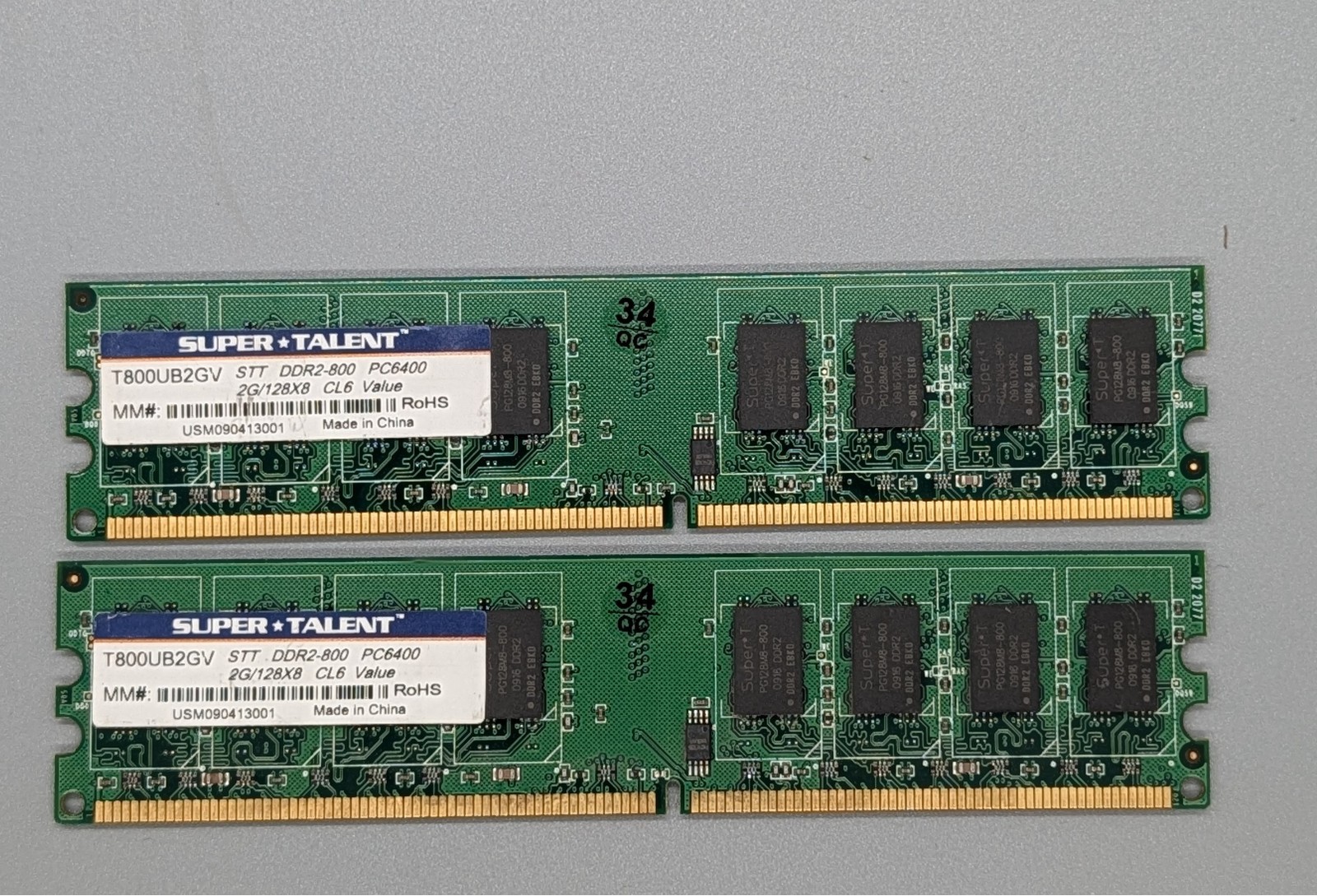 SUPER TALENT 4GB (2X2GB) 128X8 DDR2-800 PC6400 MEMORY RAM T800UA1GV