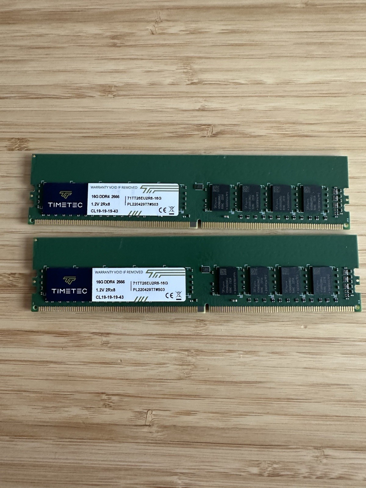 Timetec 16GB DDR4 2666MHz PC4-21300 Non-ECC Unbuffered 1.2V CL19 2Rx8