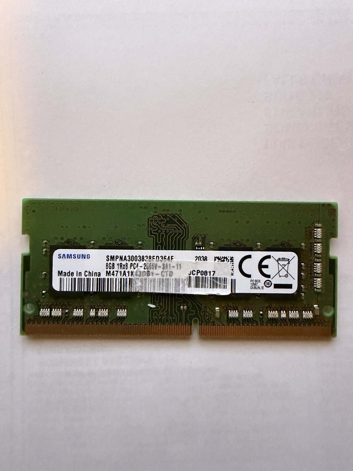 Samsung 8GB PC4-2666V M471A1K43CB1-CTD M471A1K43DB1-CTD DDR4 SODIMM RAM Memory