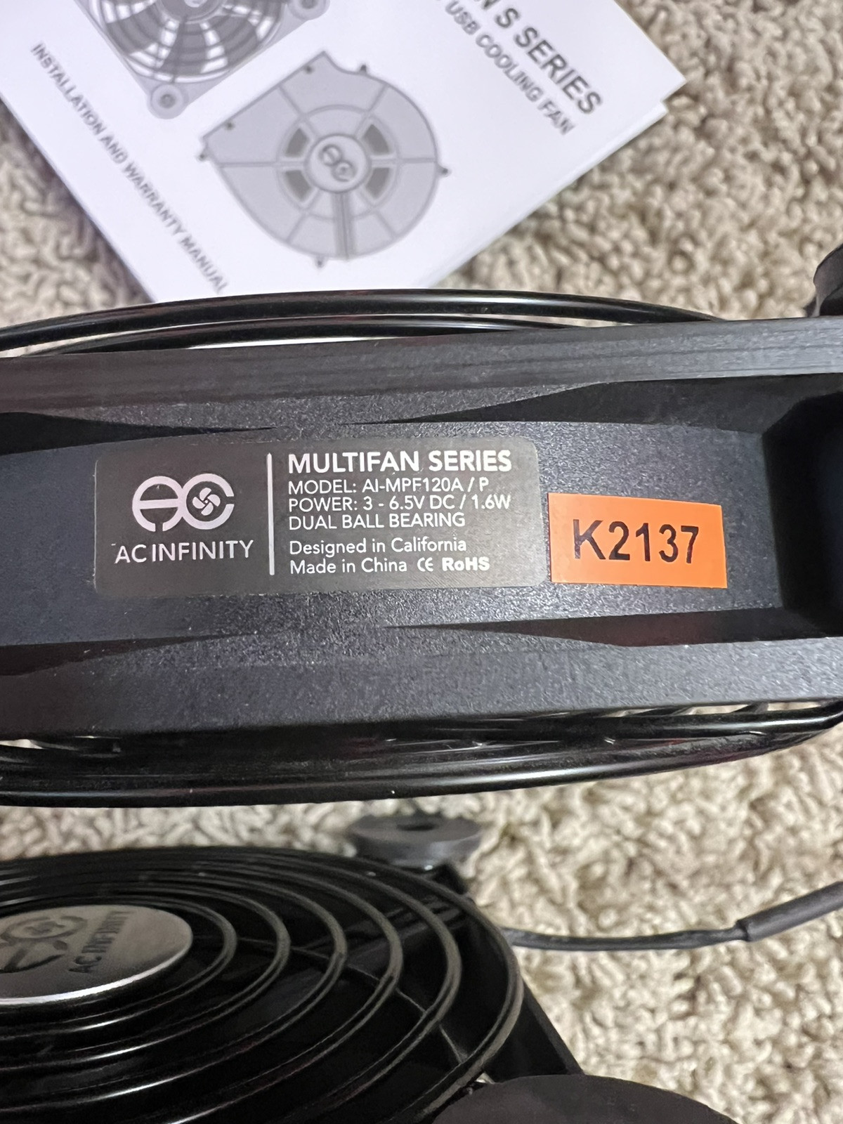 AC Infinity AI-MPF120A2 120 mm Cooling Fans, Pack Of 3 – Black