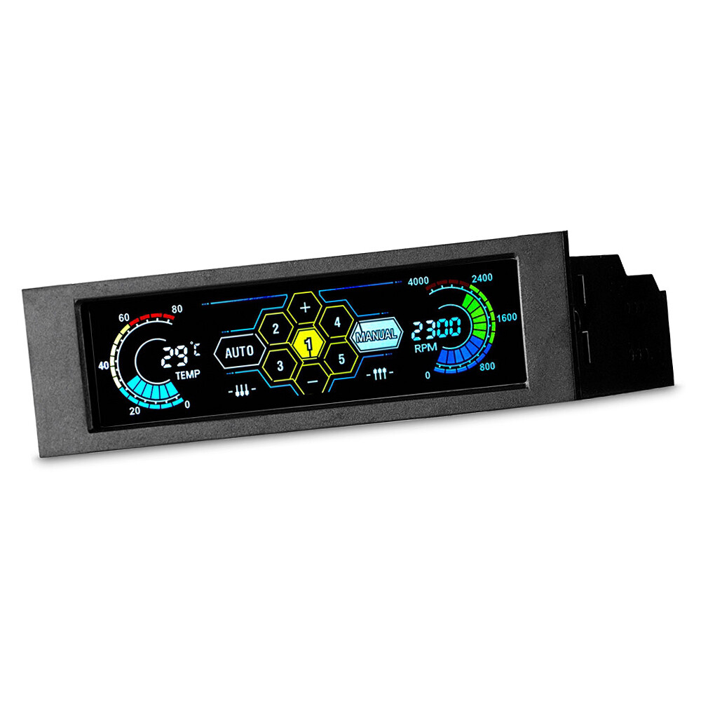 5 Channel Desktop PC Fan Controller Automatic Speed Control LCD Front Panel O2J1