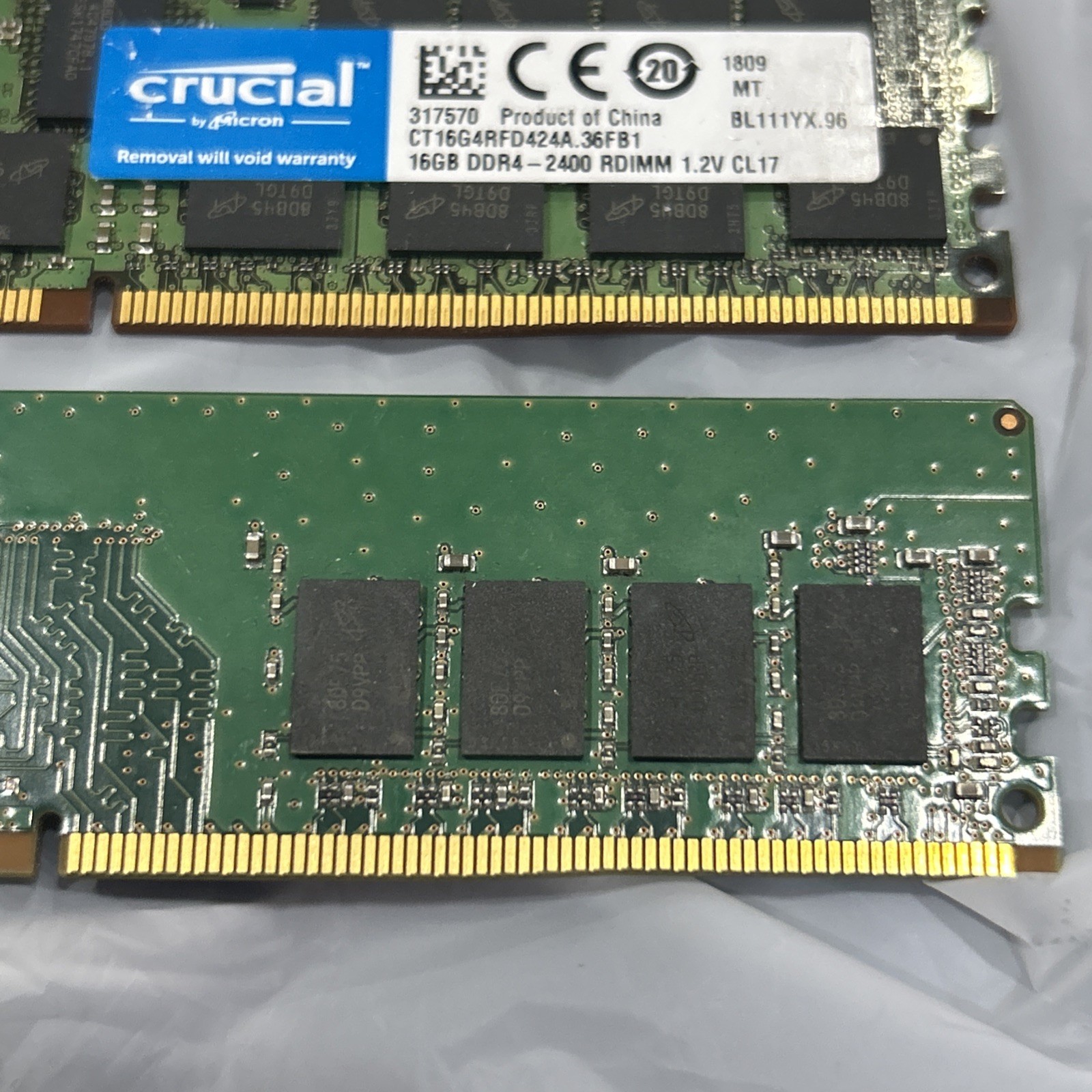 3 Pack- Micron 40GB DDR4 RDIMM RAM | 2RX16 PC4-2400T-RB1-11 crucial and read